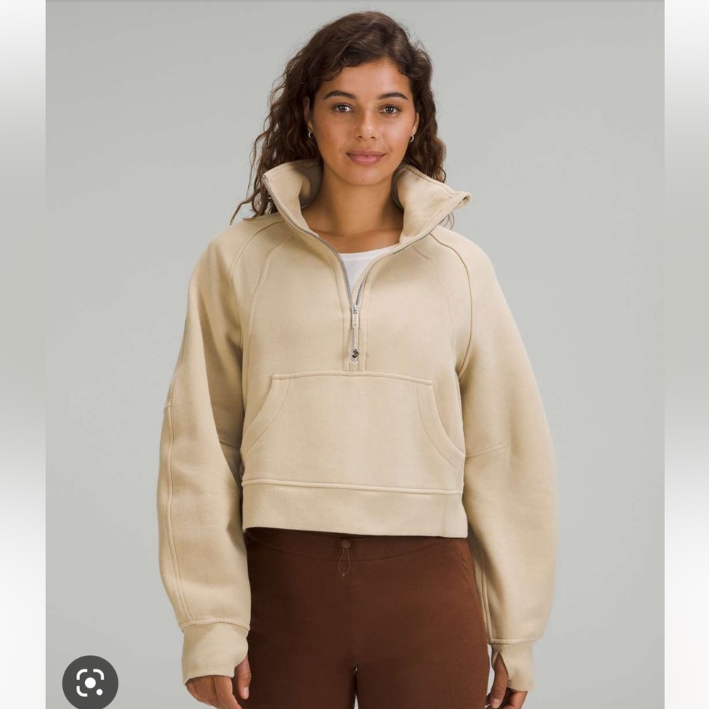 Oversized Scuba Half Zip in Trench